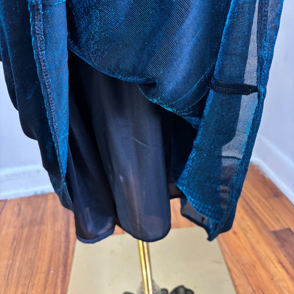 Formal‎ 90s Y2K Mesh Evening Dress Prom Iridescent Grunge Dark Romance Women S/M - Picture 7 of 16